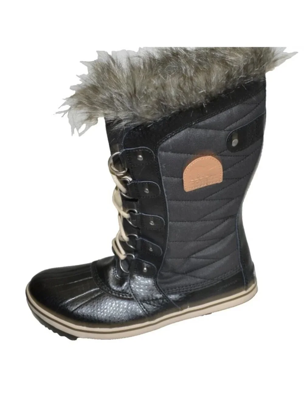 New! Sorel Tofino II Waterproof Boot Black Canvas & Leather Size 11 NL 2332-012